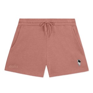 Dalix Astronaut Embroidered Shorts Washed Soft Fleece Relaxed Drawstring Pocket Fit Lounge Womens - 1 of 4