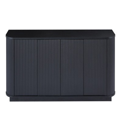 Lirago Natural Solid Wood Accent Cabinet with Doors 64"W x 15"D x 24"H MultiFunctional Storage TV Stand