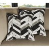 HomeRoots Set of Two 18" Black and Natural Chevron Cowhide Throw Pillows - 2 of 4