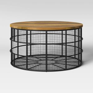 Hillsmere Wire Cage Coffee Table With Removable Wood Top Black Threshold Target