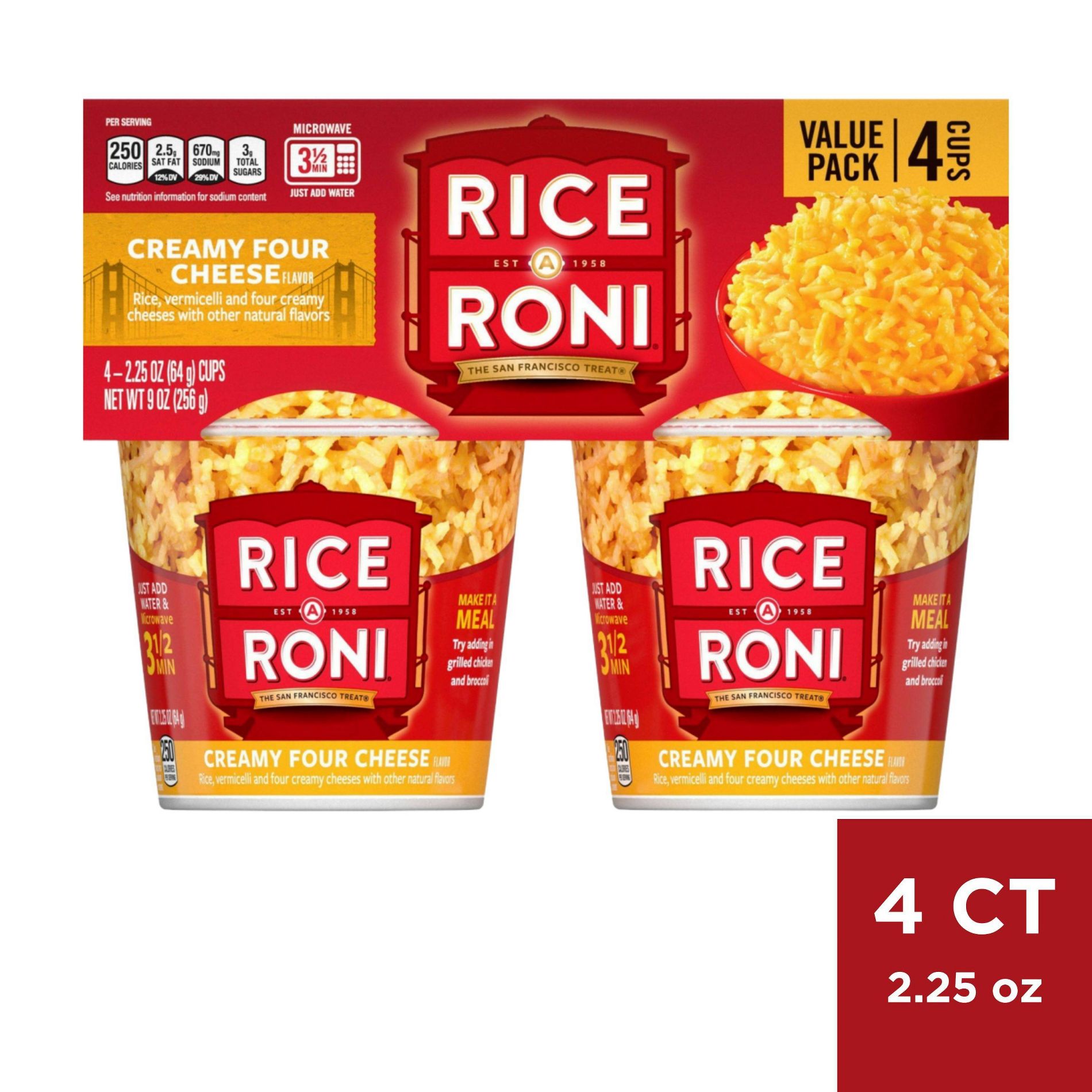 Rice-A-Roni Creamy Four Cheese Cups - 4pk / 9oz
