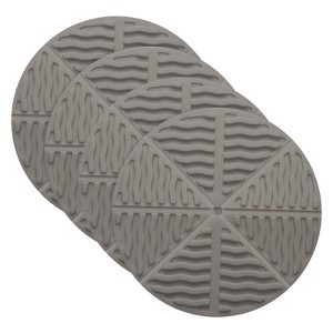 Unique Bargains Round Heat Resistant Non-Slip Silicone Trivet Mat for Coasters 4 Pcs - 1 of 4