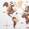 HomeRoots 35" X 59" Brown and Beige Wood World Map Hanging Dimensional Sculpture - 3 of 4