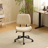 VINGLI Wide Curved Seat&Back Armless Home Office Chair,Ergoromic Adjustable-Height Desk Chair,Stylish Walnut Task Chair,PU - 4 of 4