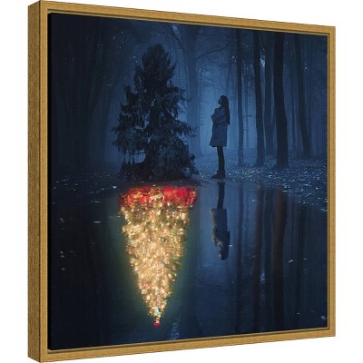 The Hope of Christmas Tree Framed Canvas Print