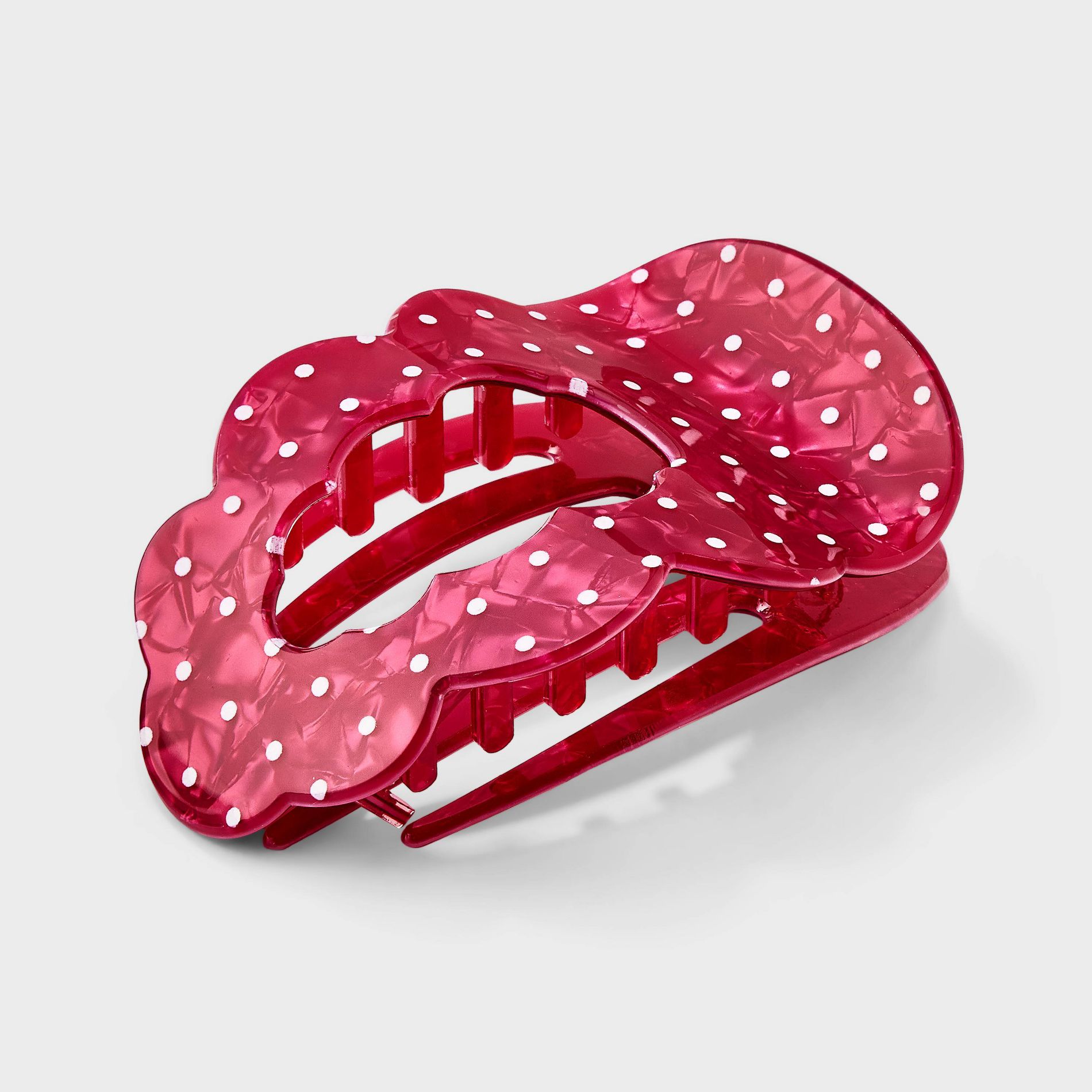 Scallop Polka Dot Print Shovel Claw Hair Clip - Wild Fable™ Magenta