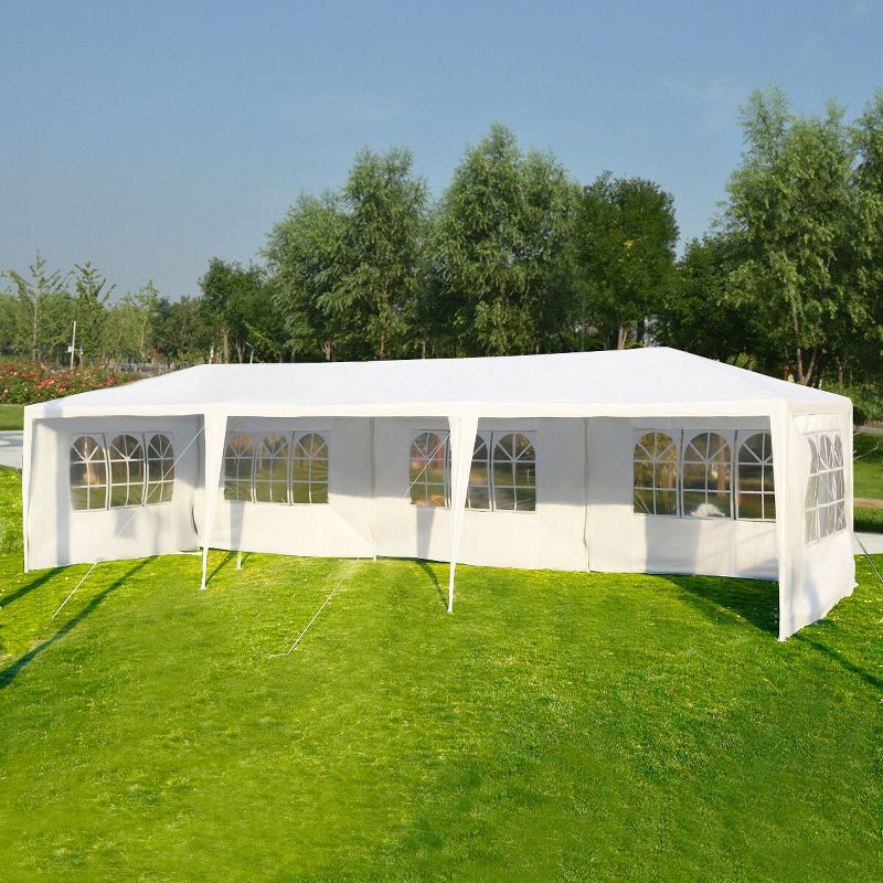 Costway 10'x30' Party Wedding Tent Event Canopies Heavy Duty Pavilion 5 Sidewall 44lbs, 2 of 11