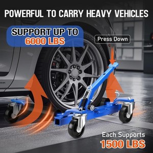 Car Dolly, Car Wheel Dolly Set of 2 3000 LBS - with Jack for Vehicle Repair/Positioning, 1500LBS Per Dolly - 1 of 4