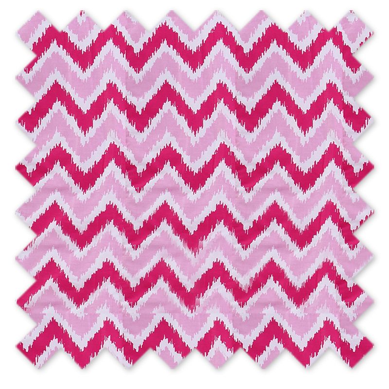 Bacati - MixNMatch Pink Zigzag Crib or Toddler ruffles/skirt, 2 of 4