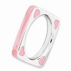 Black Bow Jewelry 3.25mm Silver and Pink Enamel Stackable Square Band - 3 of 4