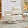 Hrinhom 29“W Boucle Swivel Accent Chair,Modern Armchair With Back Cushion - 3 of 4