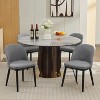 Coucheta Gray Mid-Century Dining Chair - Curved Upholstered Back & Rubberwood Legs - 2 of 4
