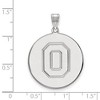 Black Bow Jewelry 14k White Gold Ohio State Buckeyes NCAA Extra Large Pendant - 2 of 3