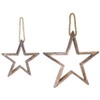Wooden Star Ornaments 12.5" with Jute Hangers – Set of 4 by Melrose - 2 of 3