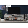 Warren TV Stand for TVs up to 65" Dark Brown - Manhattan Comfort: Splayed Oak Legs, Pine Wood, Open Shelving - 2 of 4