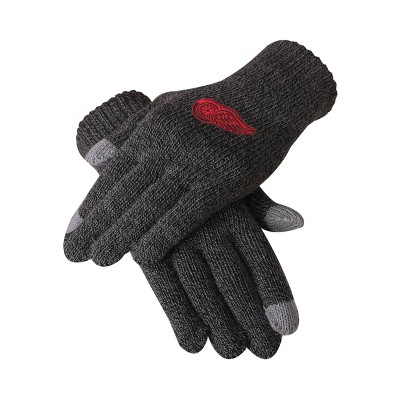 NHL Detroit Red Wings Charcoal Gray Gloves