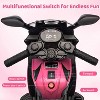 6V Kids Motorcycle,Electric Ride On Car Toy with Training Wheels,Working Headlight,Horn & Music - 2 of 4