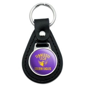 Tennessee Technological University Golden Eagles Black Leather Keychain - 1 of 4