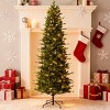 7.5FT Pre-lit Artificial Christmas Tree with 350 Warm White LED Lights & 1573 Branch Tips & Foldable Metal Base for Holiday Decorations - 2 of 3