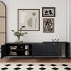 Chic Crate-Extendable Media Console – Black Lacquered Wood TV Stand w/ Adjustable Shelves & Storage, Multi-Room Furniture - 2 of 4