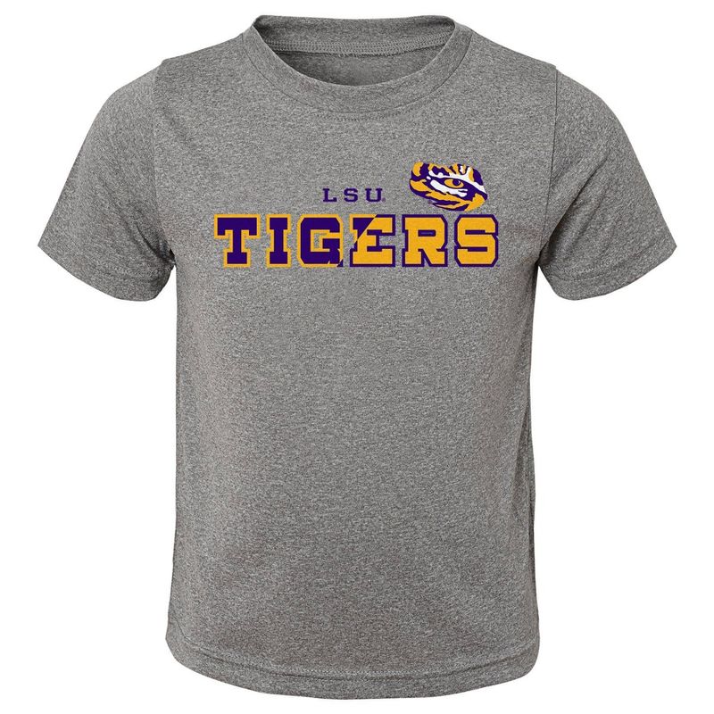 NCAA LSU Tigers Boys&#39; Heather Gray Poly T-Shirt, 1 of 2