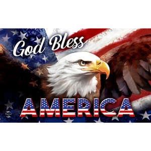 Briarwood Lane Everyday Doormat 30x18 Indoor Outdoor God Bless America Eagle Doormat - 1 of 4