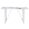 CAVINAS Dining Table Kitchen Table for 6 Rectangular Faux Marble Top and Metal Base Dining Table - 3 of 4