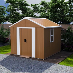 KWPZQEB Outdoor Storage Shed, Heavy-Duty Metal Storage Shed with Window & Lockable Door, Utility and Tool Storage for Garden, Patio, Backyard - 1 of 4