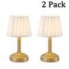 ALOADECOR Glam Cordless Brass Table Lamp Touch Control with 3 Way Classic Elegant Dimmable Rechargeable LED Lamp with Fabric Shade（2 Pack) - 4 of 4