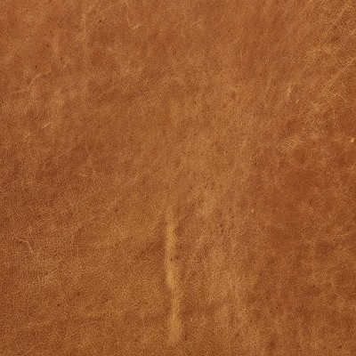 Cognac Tan Round Tufted Leather Ottoman