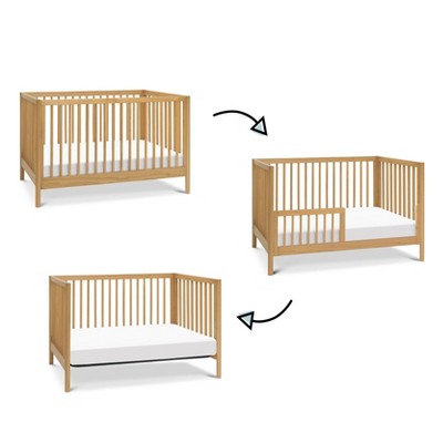 Honey Oak 3-in-1 Convertible Crib with Adjustable Heights