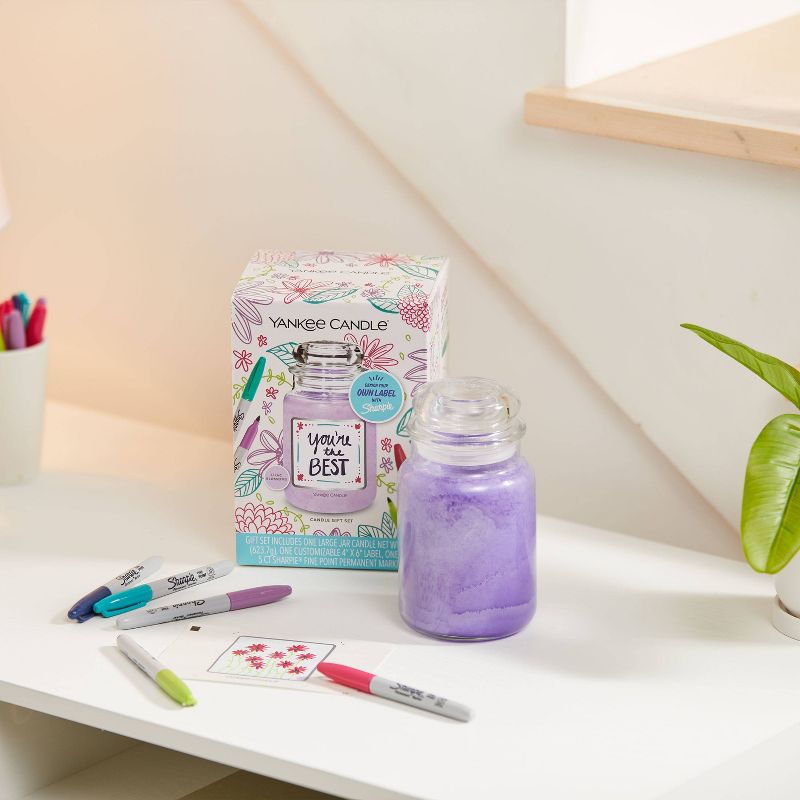 Sharpie Gift Set Glass Lilac Blossom Jar Candle - Yankee Candle, 4 of 7