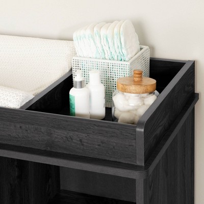 Gray Oak Rustic Changing Table with Drawers
