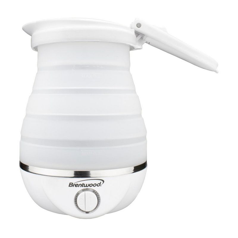 Brentwood Dual Voltage 3.3 Cup Collapsible Travel Kettle in White, 1 of 8