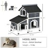 Outdoor Cat House with Weather Resistant Roof Garden Bed and Multiple Entrances Elevated Feral Cat Shelter - LAOTIES - 3 of 4