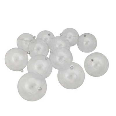 Northlight 12ct Shatterproof Shiny Christmas Ball Ornament Set 4" - Clear