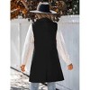 Women's Lapel Wool Long Vest Long Sleeveless Coat Jacket - 3 of 3