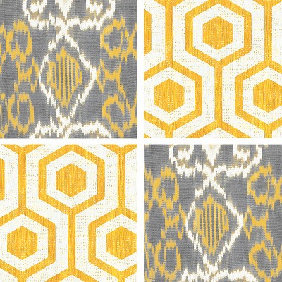 Thirstystone Yellow Lattice & Ikat 4 Piece Occasions Coaster Set