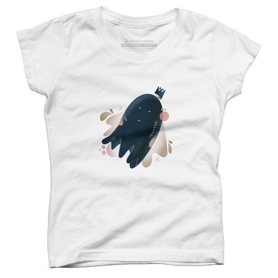 Girl's Design By Humans Little floating ghost By Nebenzu T-Shirt