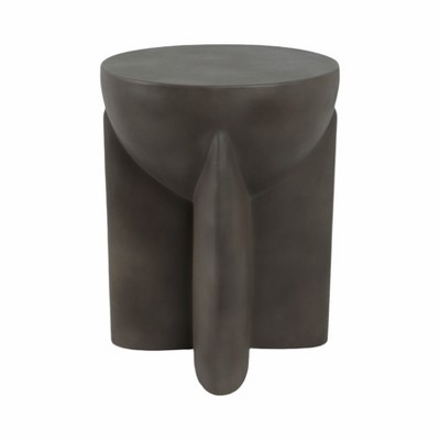 Modern Accent Table - Durable Cement & Pottery Side Table - Contemporary End Table for Living Room, Bedroom & Office - 19" Gray