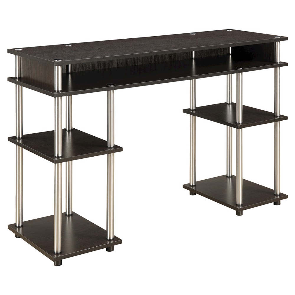Breighton Home Designs2Go No Tools Student Desk with Shelves in Espresso