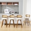 Bekrvio 26"/29” Swivel Bar Stools Set of 4, Upholstered Faux Leather Barstools with Back, Bar Chairs Island Stools for Kitchen Counter - 3 of 4