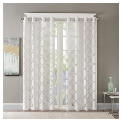 White Sheer Polyester Grommet Curtain Panel