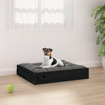 VidaXL Dog Bed Black 20.3 in.x17.3 in.x3.5 in. Solid Wood Pine