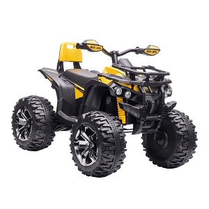Aosom 12V Kids ATV Ride-on Four-Wheeler Toy Car with Music, Realistic Headlights, Wide Wheels, Rechargeable Battery-Powered for Boys Girls - 1 of 4