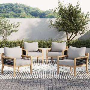 Nathan James 4pc Freya Bohemian Outdoor Arm Chairs - 1 of 4