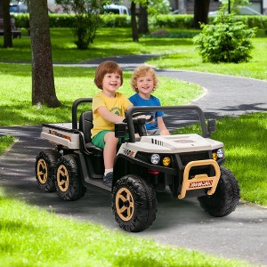 Ride On Truck, 24V 2 Seater Kids Electric Dump Truck 4WD UTV - Parent Remote, Electric Dump Bed & Bluetooth (6-Wheel) - 1 of 4