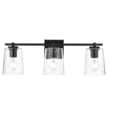 Elegant Lighting Kacey 3 light Black and Clear Bath Sconce