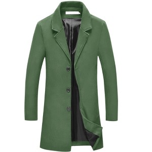 Lars Amadeus Men's Classic Solid Slim Fit Notch Lapel Single Breasted Overcoat - 1 of 4