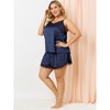 Agnes Orinda Women's Plus Size Lace Panel Sleeveless Elastic Waist Packs Pajama Sets - 2 of 4